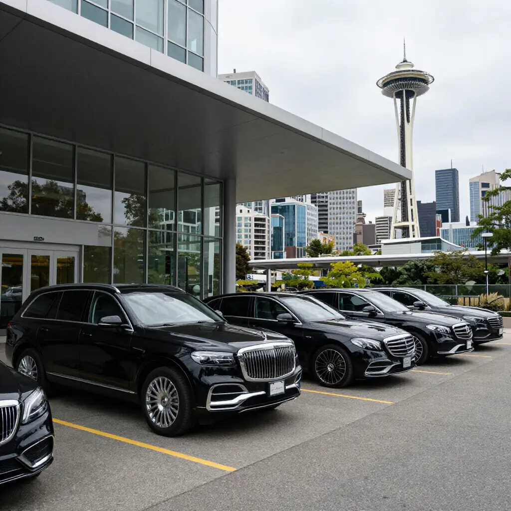 Corporate Event Transportation fleet of luxury SUVs and executive sedans in Seattle
