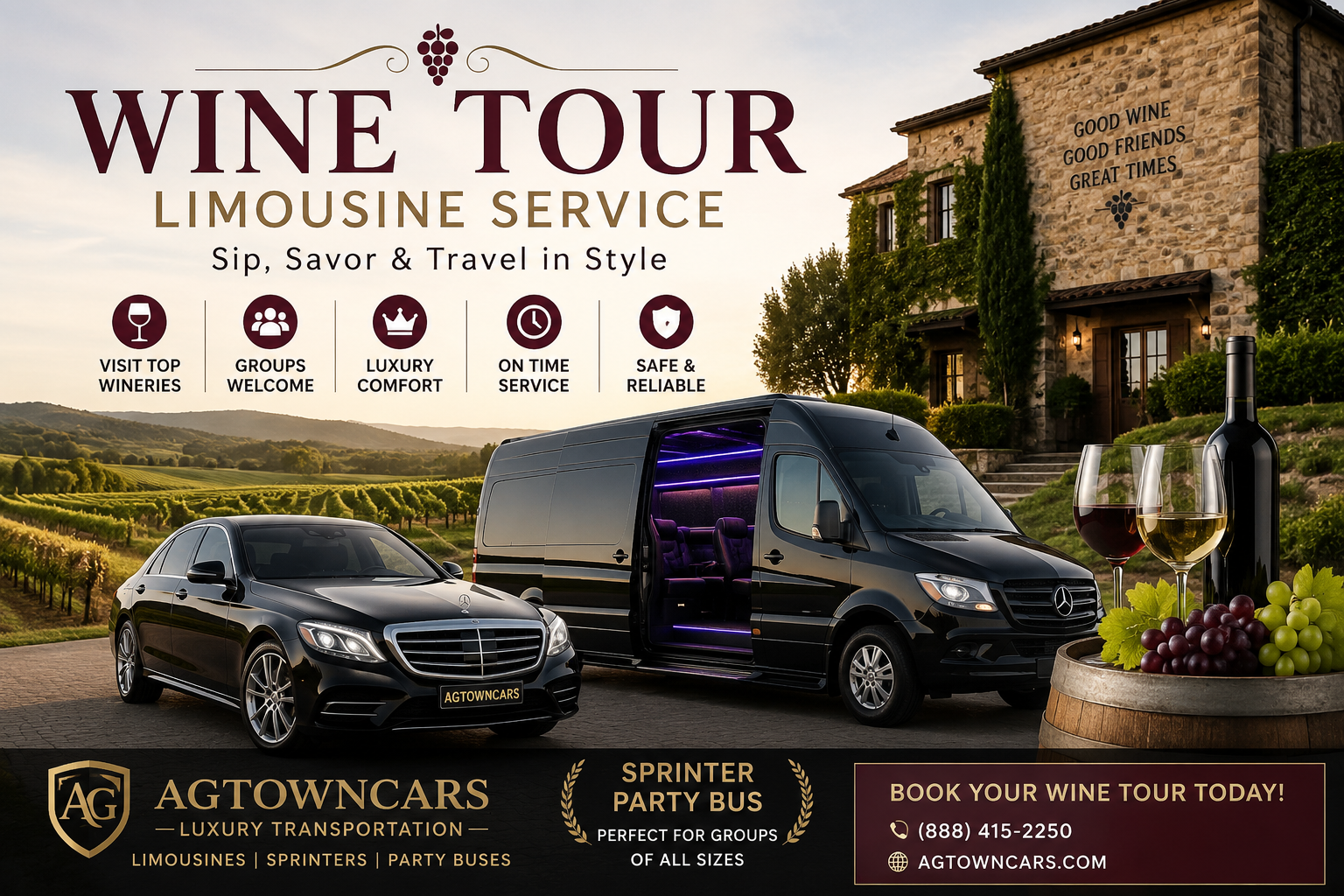 wine party bus rentals